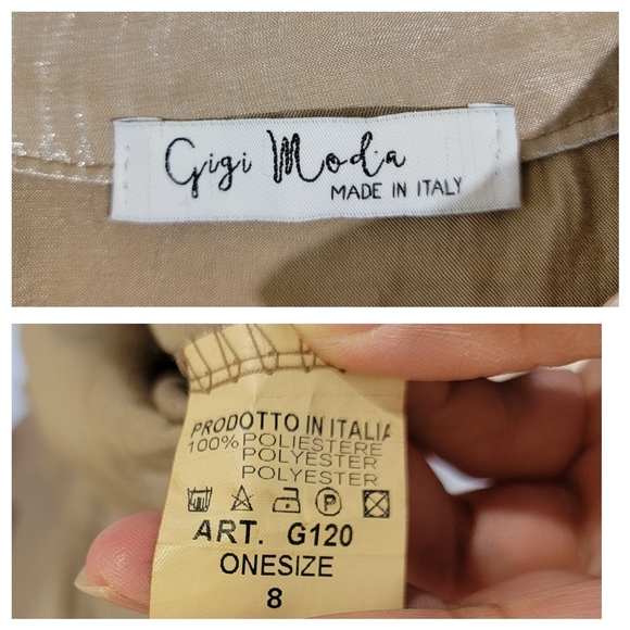 Gigi Moda Made In Italy Leah Dress Sz 8 Charcoal Sateen High-Low Minimalist - Picture 11 of 12